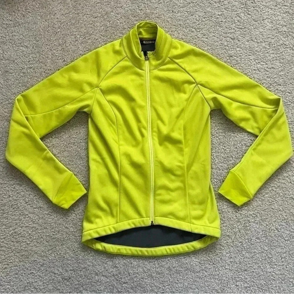 Mavic Women Biking Cycling Jacket Size Medium Yellow Full Zip Made In France - Picture 3 of 16